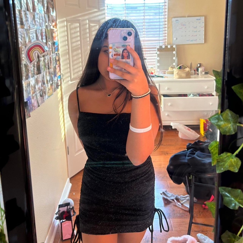 black mini dress